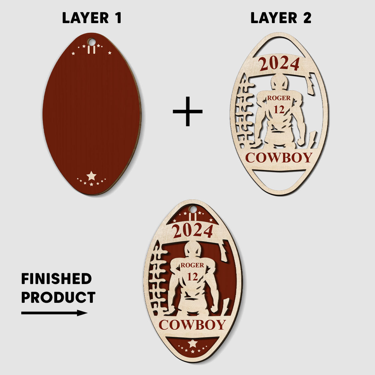 Rucking And Rolling On The Rugby Field - Personalized Custom 2-Layered Wood Ornament