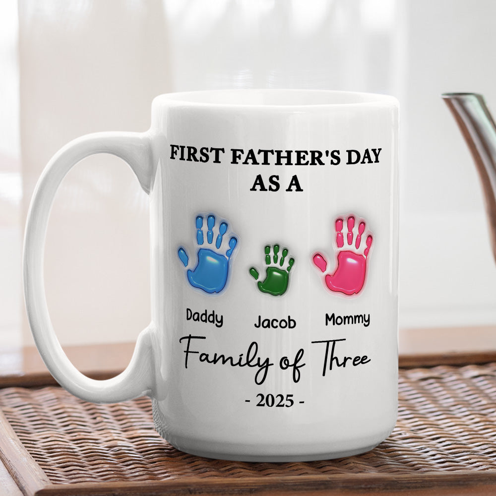 First Father Day - Personalized Custom 3D Inflated Effect Mug