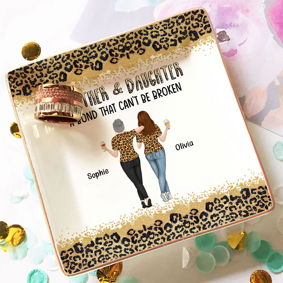 Mom And Daughter - Personalized Custom Jewelry Dish