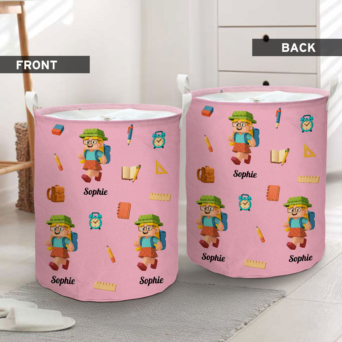 School Time - Personalized Custom Laundry Basket