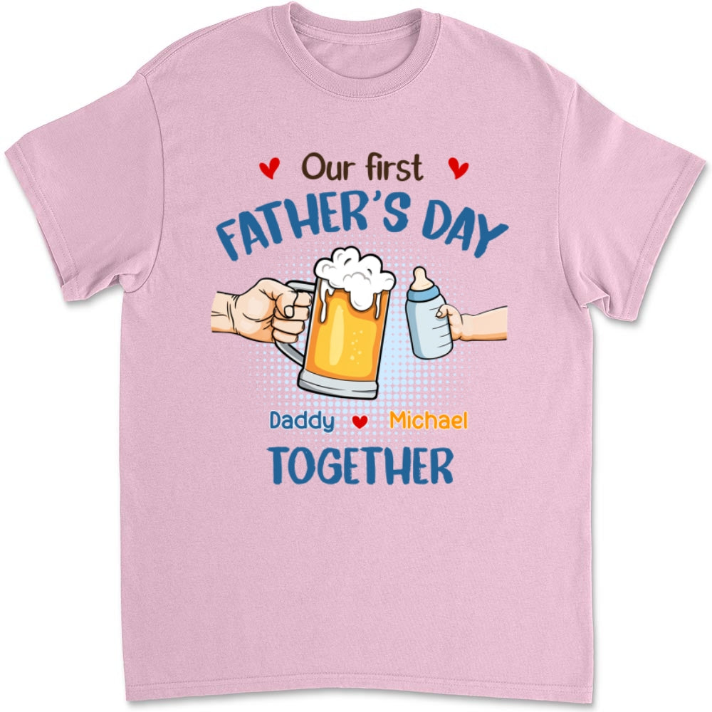 Our First Father Day Cheer - Personalized Custom T-shirt And Onesie