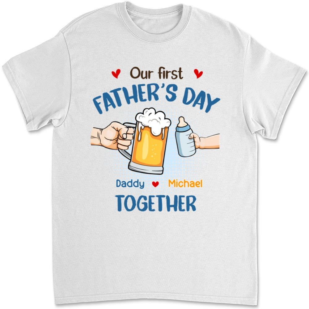 Our First Father Day Cheer - Personalized Custom T-shirt And Onesie