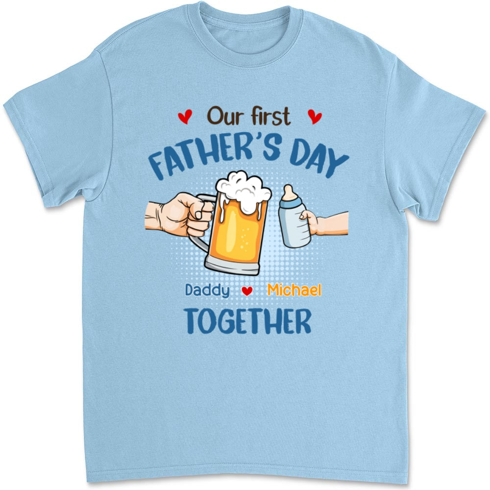 Our First Father Day Cheer - Personalized Custom T-shirt And Onesie