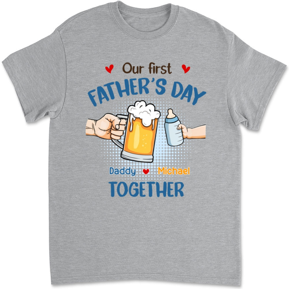 Our First Father Day Cheer - Personalized Custom T-shirt And Onesie