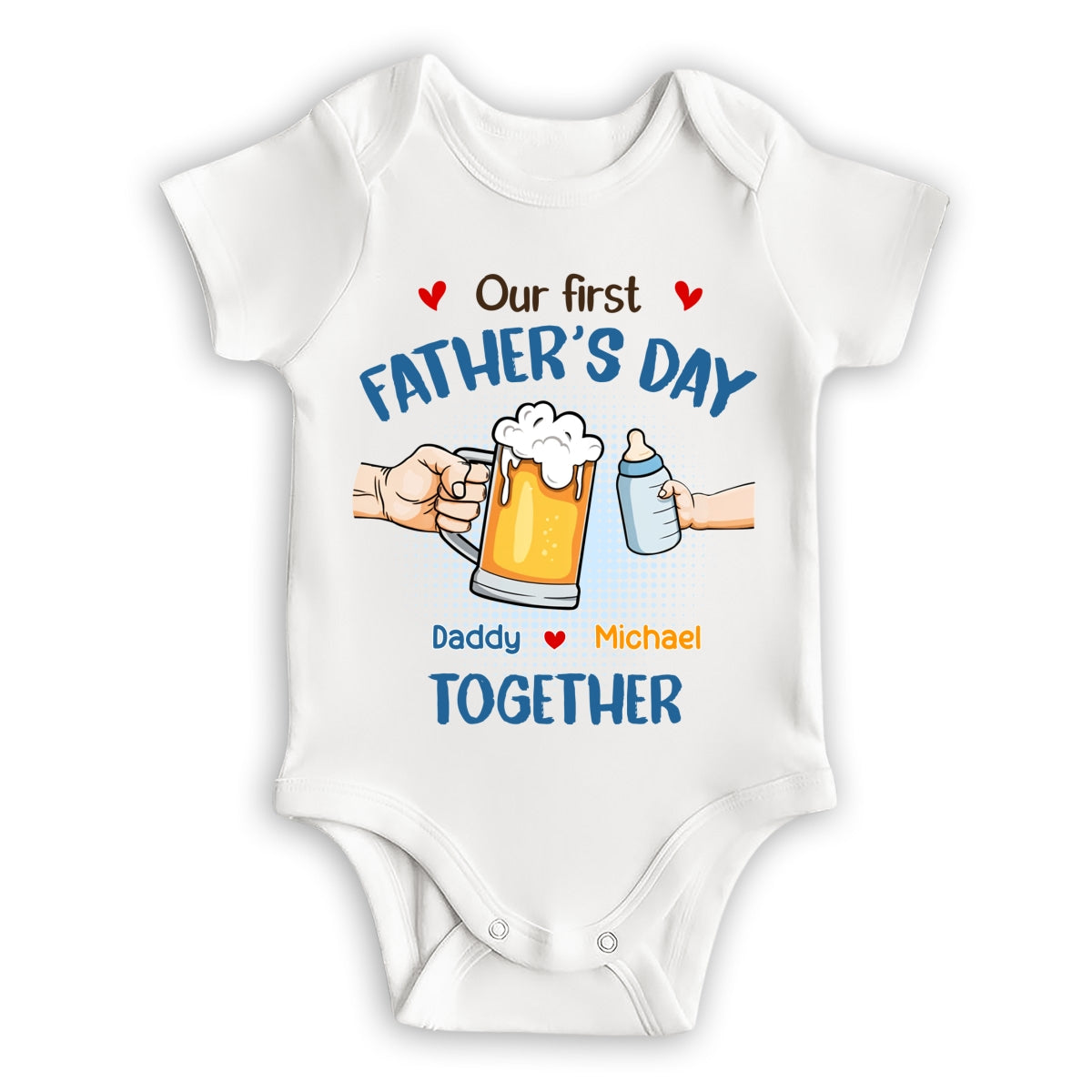 Our First Father Day Cheer - Personalized Custom T-shirt And Onesie