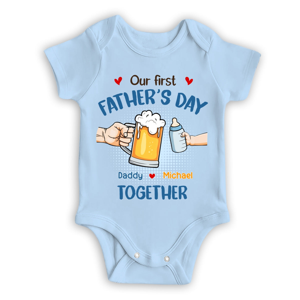 Our First Father Day Cheer - Personalized Custom T-shirt And Onesie