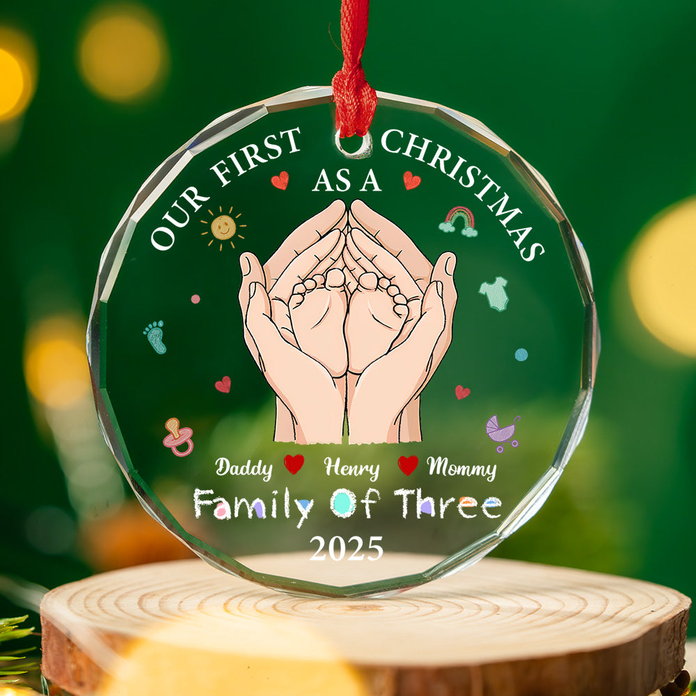 Our 1st Xmas Together - Personalized Custom Glass Ornament