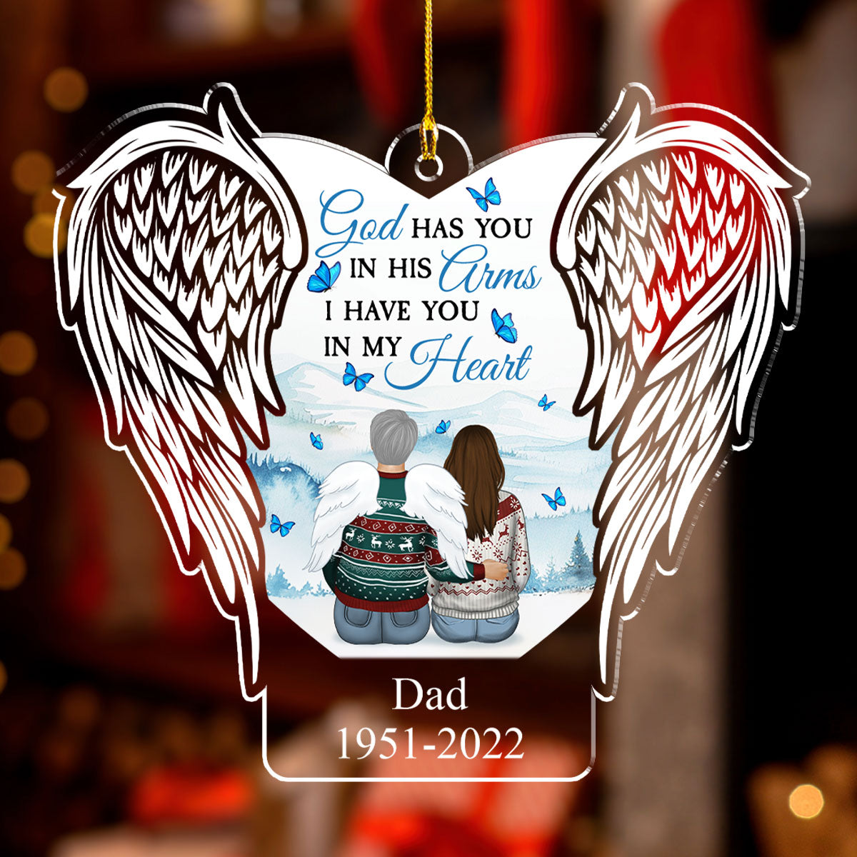 God Has You In His Arms - Personalized Custom Acrylic Ornament