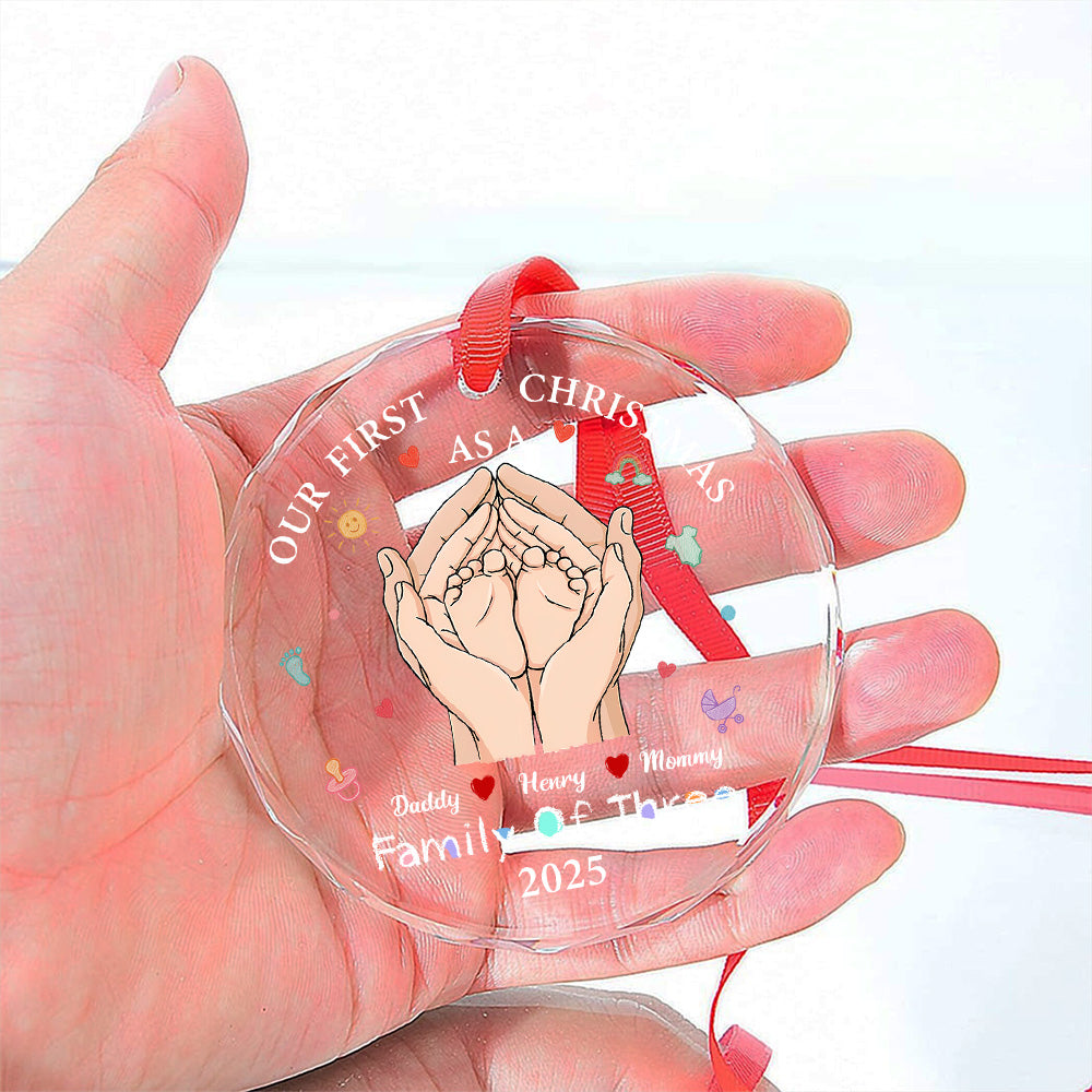 Our 1st Xmas Together - Personalized Custom Glass Ornament