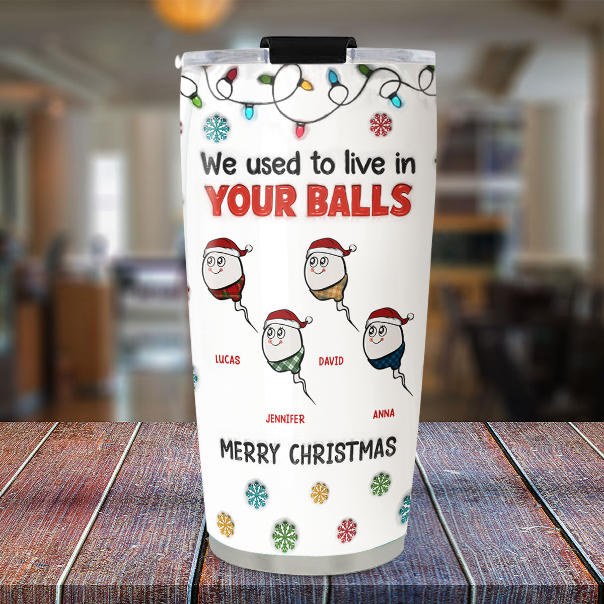 Merry Christmas I Used To Live In Daddy Balls - Personalized Custom 3D Inflated Effect Tumbler