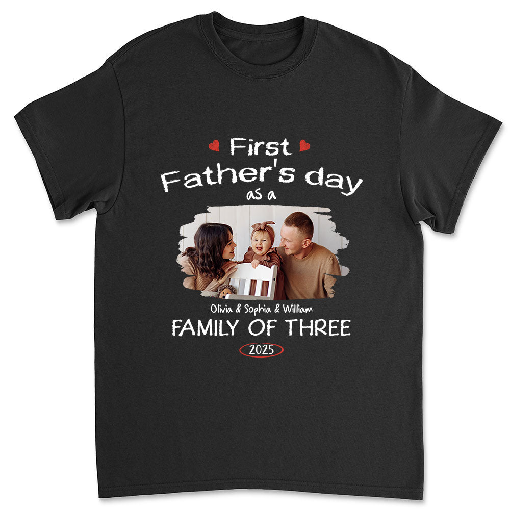 First Year As A Family Of Three Photo - Personalized Custom Shirt