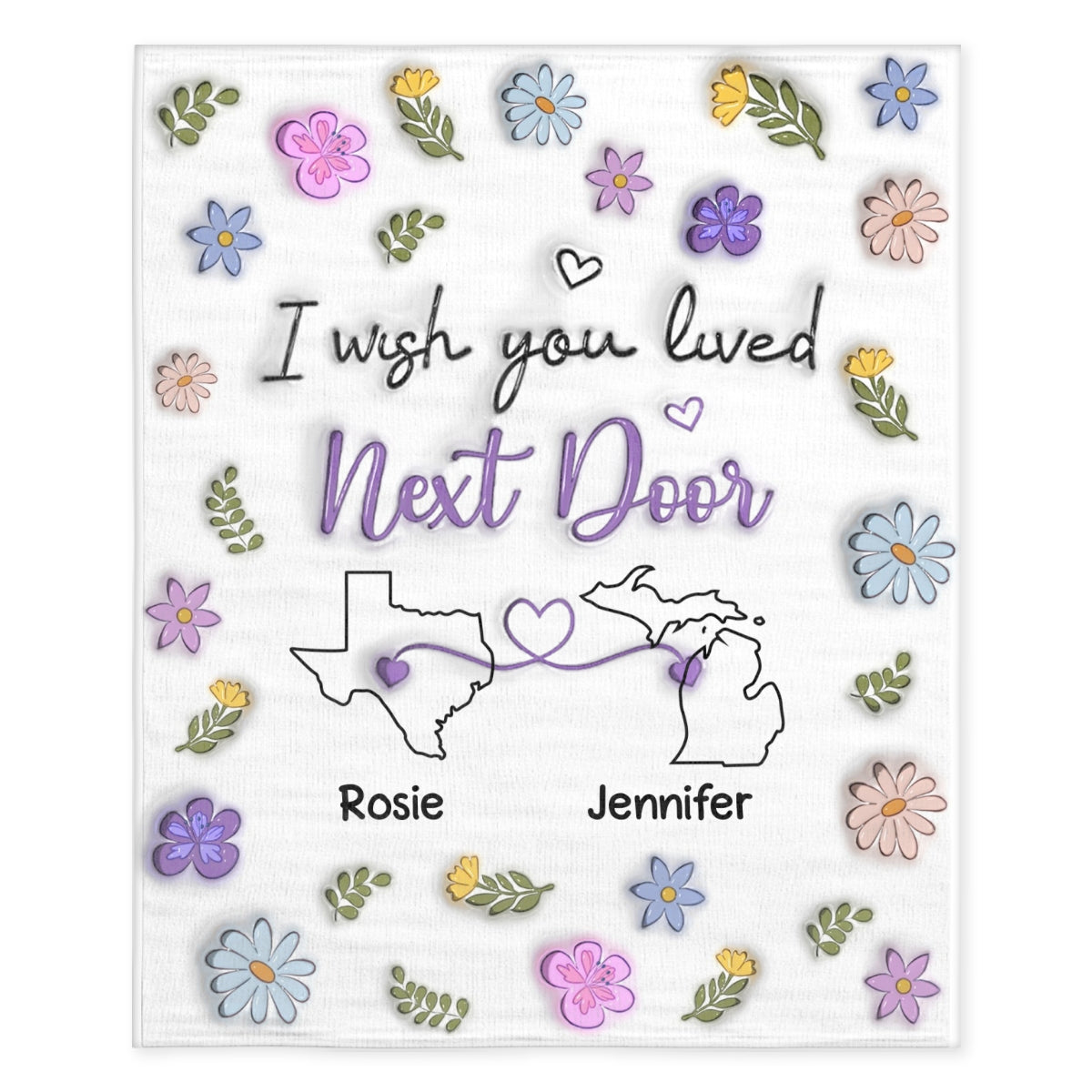 I Wish We Lived Closer - Personalized Custom Fleece Blanket