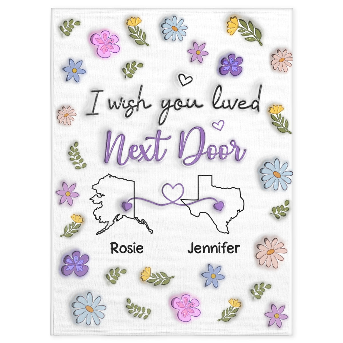 I Wish We Lived Closer - Personalized Custom Fleece Blanket