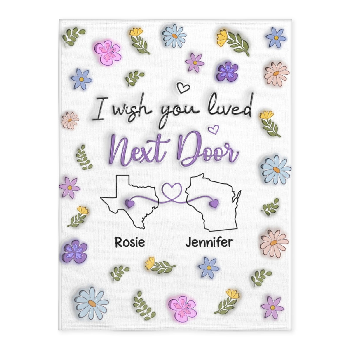 I Wish We Lived Closer - Personalized Custom Fleece Blanket