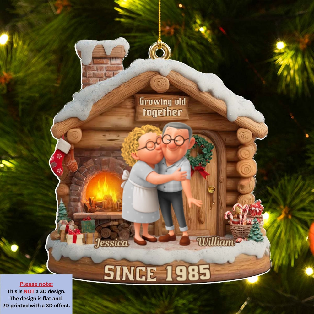 Growing Old Together Christmas - Personalized Custom Acrylic Ornament