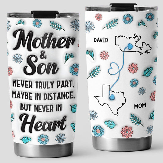 Love Remains Despite The Miles - Personalized Custom 3D Inflated Effect Tumbler