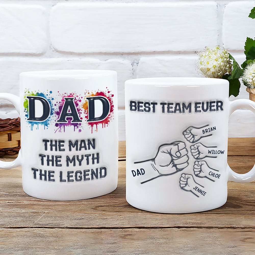 Papa We Love You - Personalized Custom 3D Inflated Effect Mug