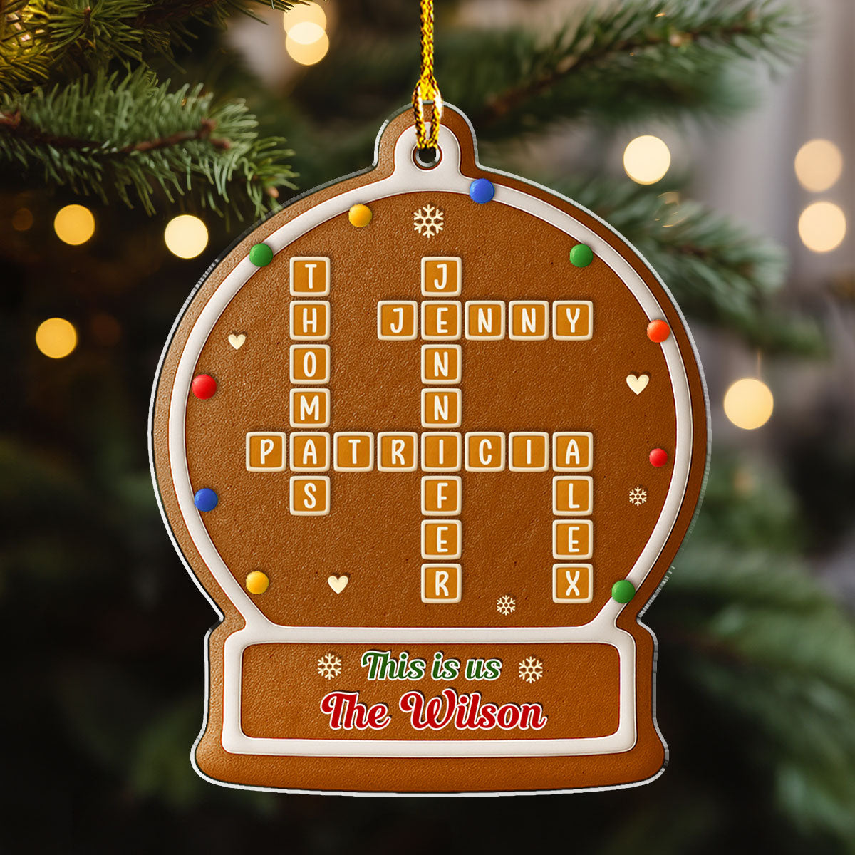 Gingerbread Ball - Personalized Custom 3D Effect Acrylic Ornament