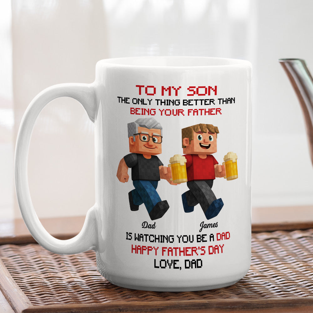 Watching You Become A Dad Gamer - Personalized Custom Coffee Mug