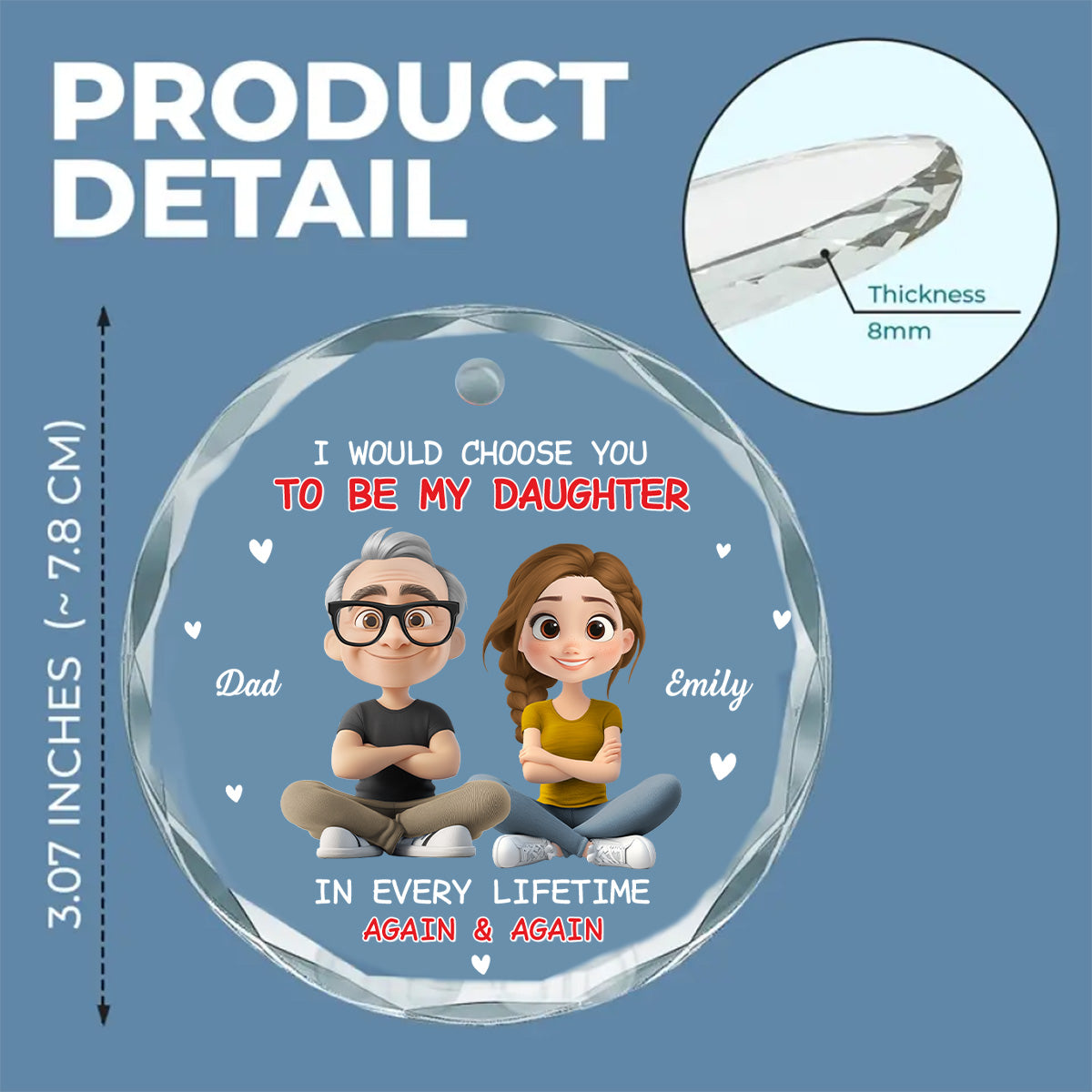 Always Choose You - Personalized Custom Glass Ornament