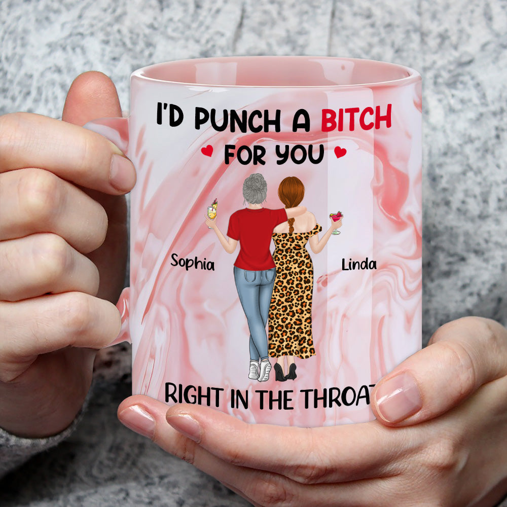 Right In The Throat - Personalized Custom Pink Marble Mug