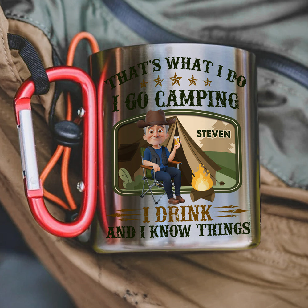 I Go Camping I Drink - Personalized Custom Carabiner Mug