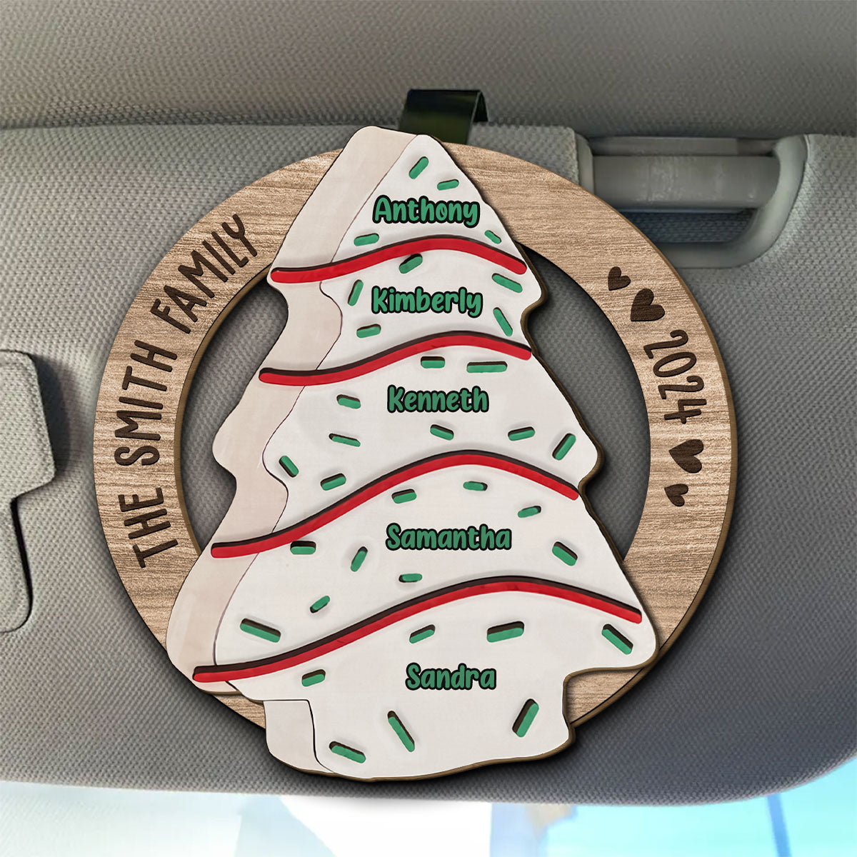 Oh Family Tree Cake - Personalized Custom Car Visor Clip