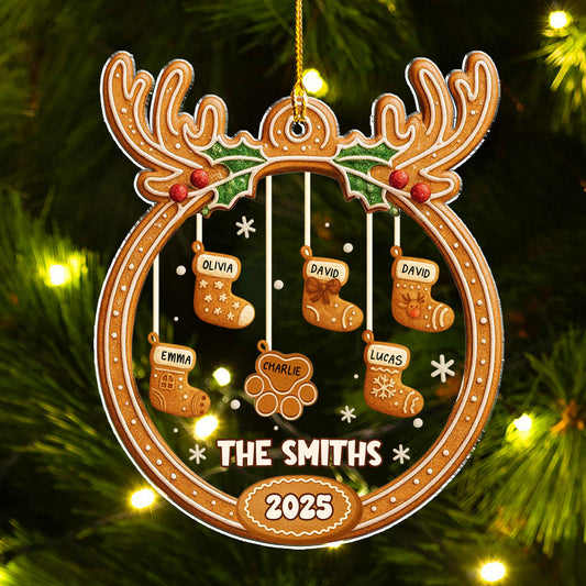 Gingerbread Christmas Memories - Personalized Custom Acrylic Ornament