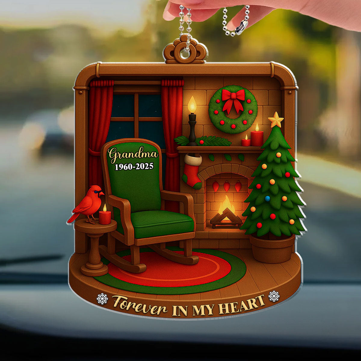 Forever In Our Heart - Personalized Custom Car Ornament