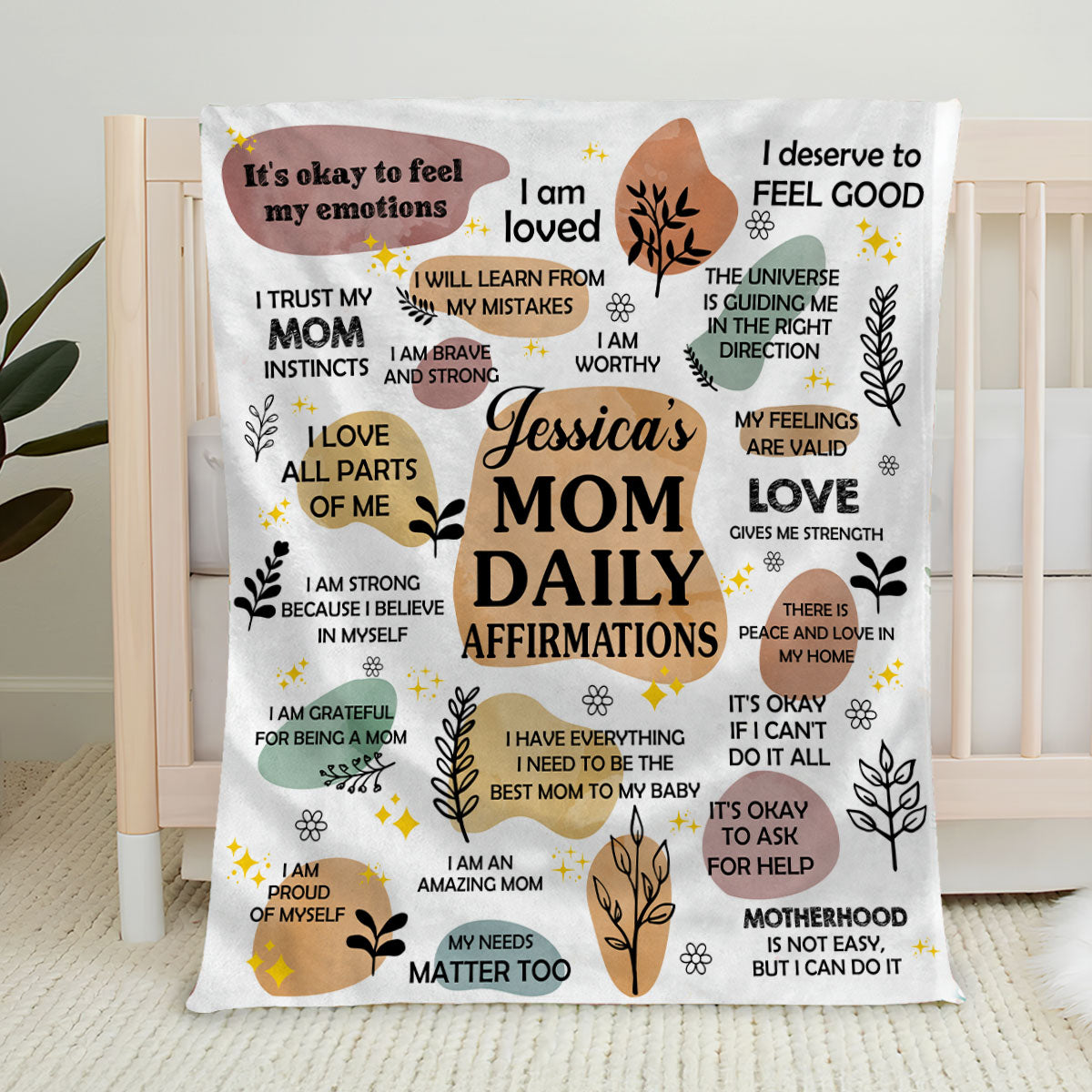 Daily Affirmations - Personalized Custom Fleece Blanket