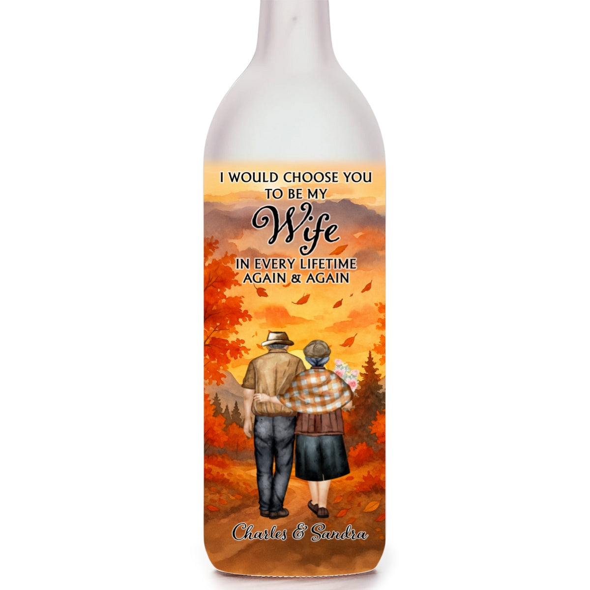 Always Choose You My Wife - Personalized Custom Bottle Lamp