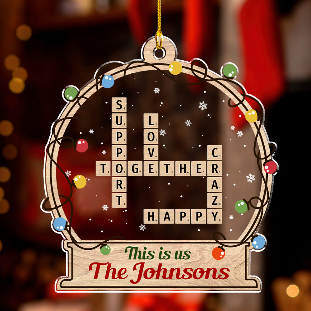 Crossword Family Friend Besties Coworkers - Personalized Custom Acrylic Ornament
