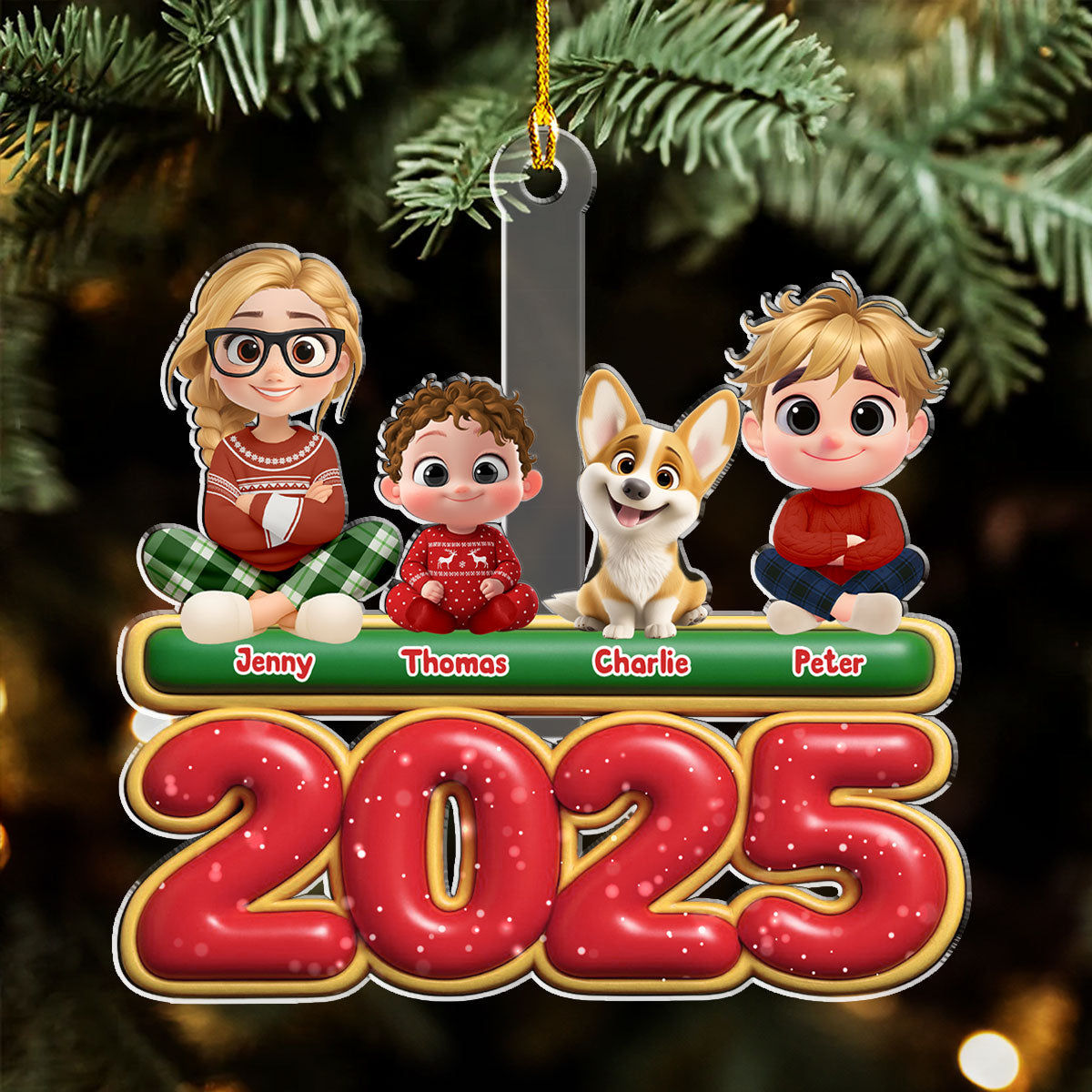 My Kids Is Here - Personalized Custom Acrylic Ornament