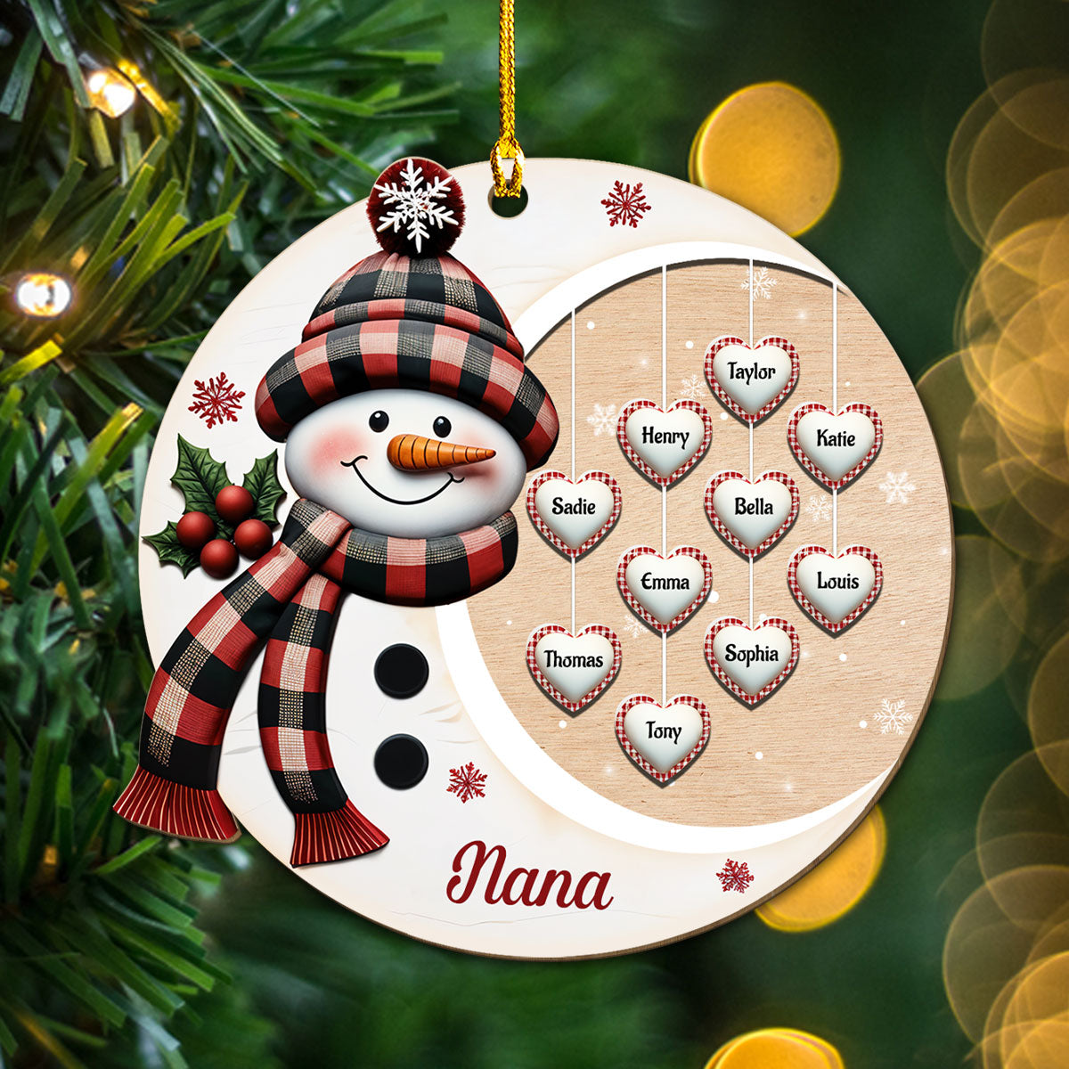 Sweetheart Of Nana - Personalized Custom Wood Ornament