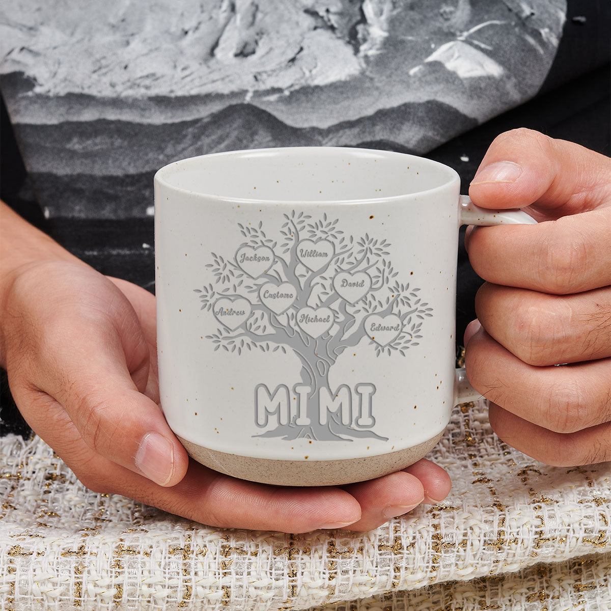Blessed To Be Called Grandma - Personalized Custom Engraved Pottery Mug