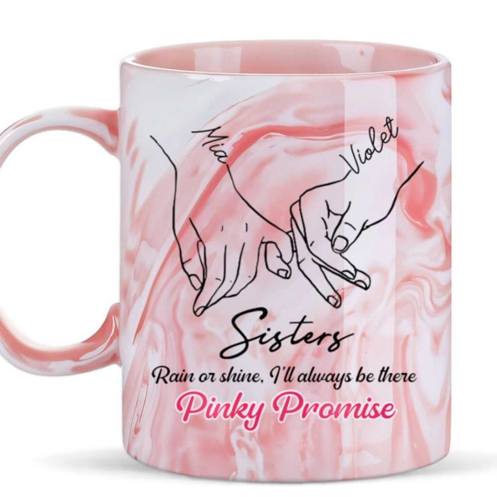 Pinky Promise - Personalized Custom Pink Marble Mug
