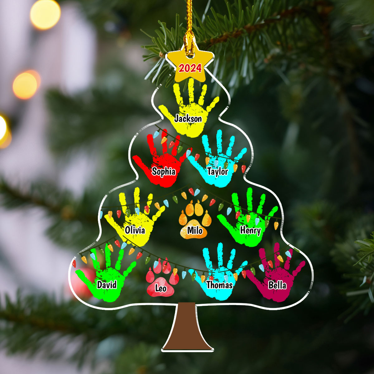 Family Handprints Tree - Personalized Custom Acrylic Ornament