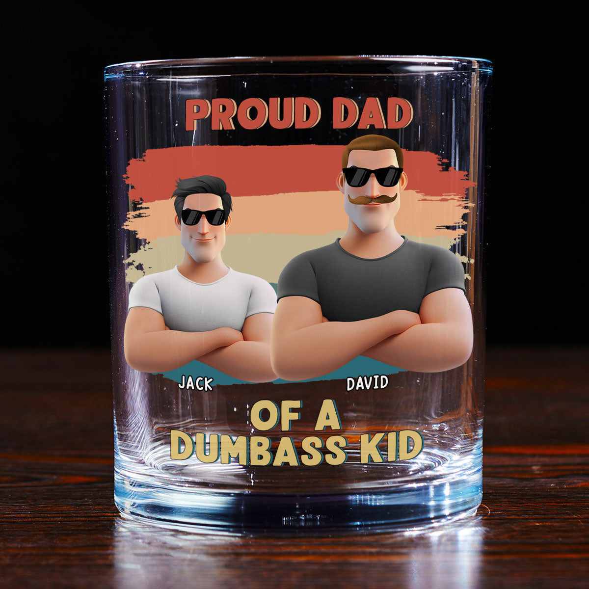 Proud Dad Of A Few Crazy Kids - Personalized Custom Whiskey Glass