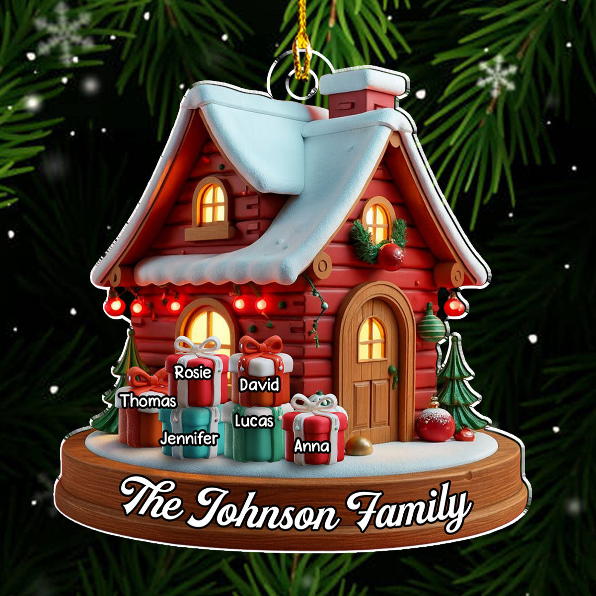 Ginger House - Personalized Custom 3D Effect Acrylic Ornament