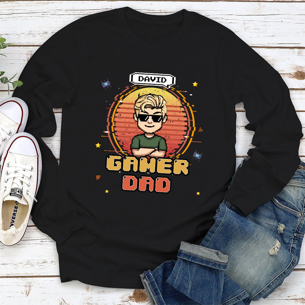 Retro Gamer Dad - Personalized Custom Shirt