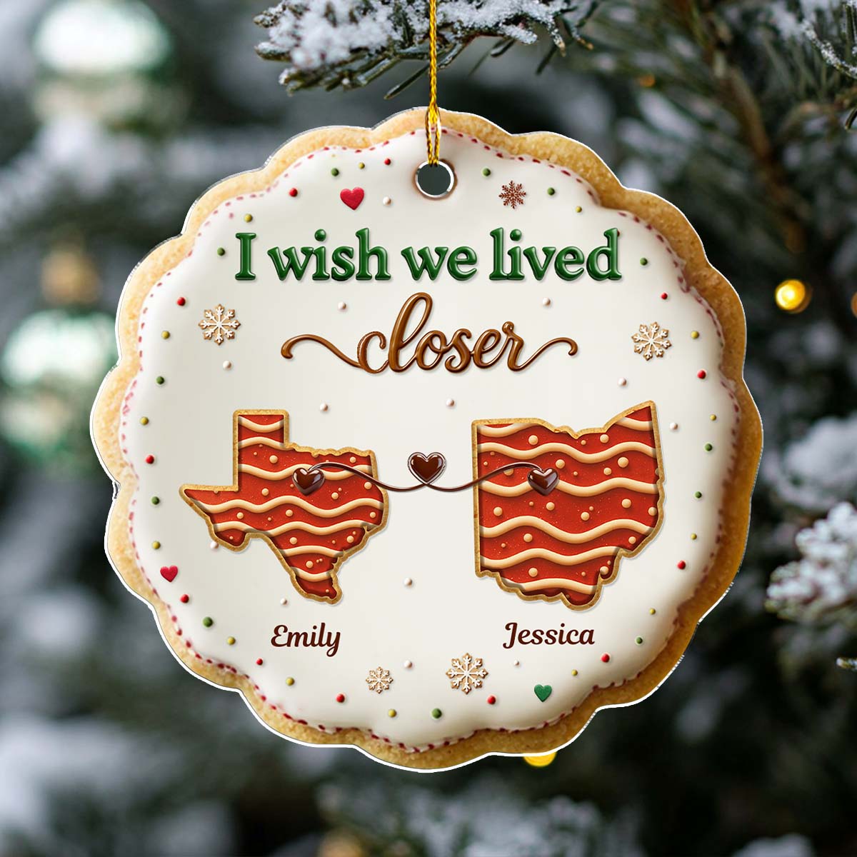 Sweet Friendship - Personalized Custom 3D Effect Acrylic Ornament