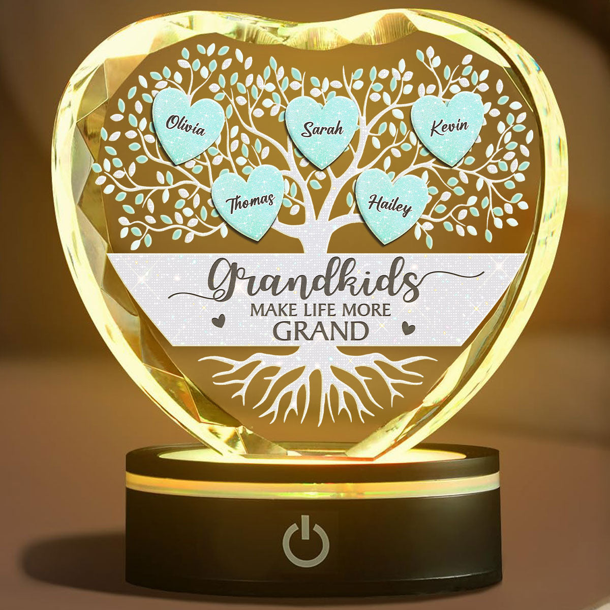 Lovely Grandkids - Personalized Custom Crystal Led Light