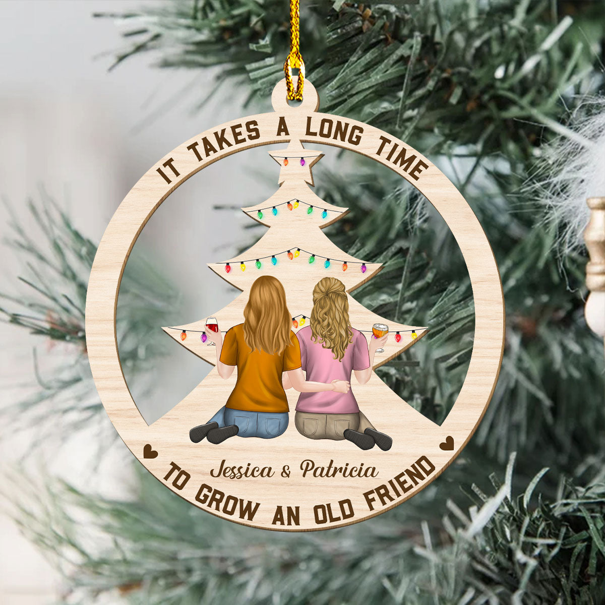 Grow An Old Friend - Personalized Custom Wood Ornament