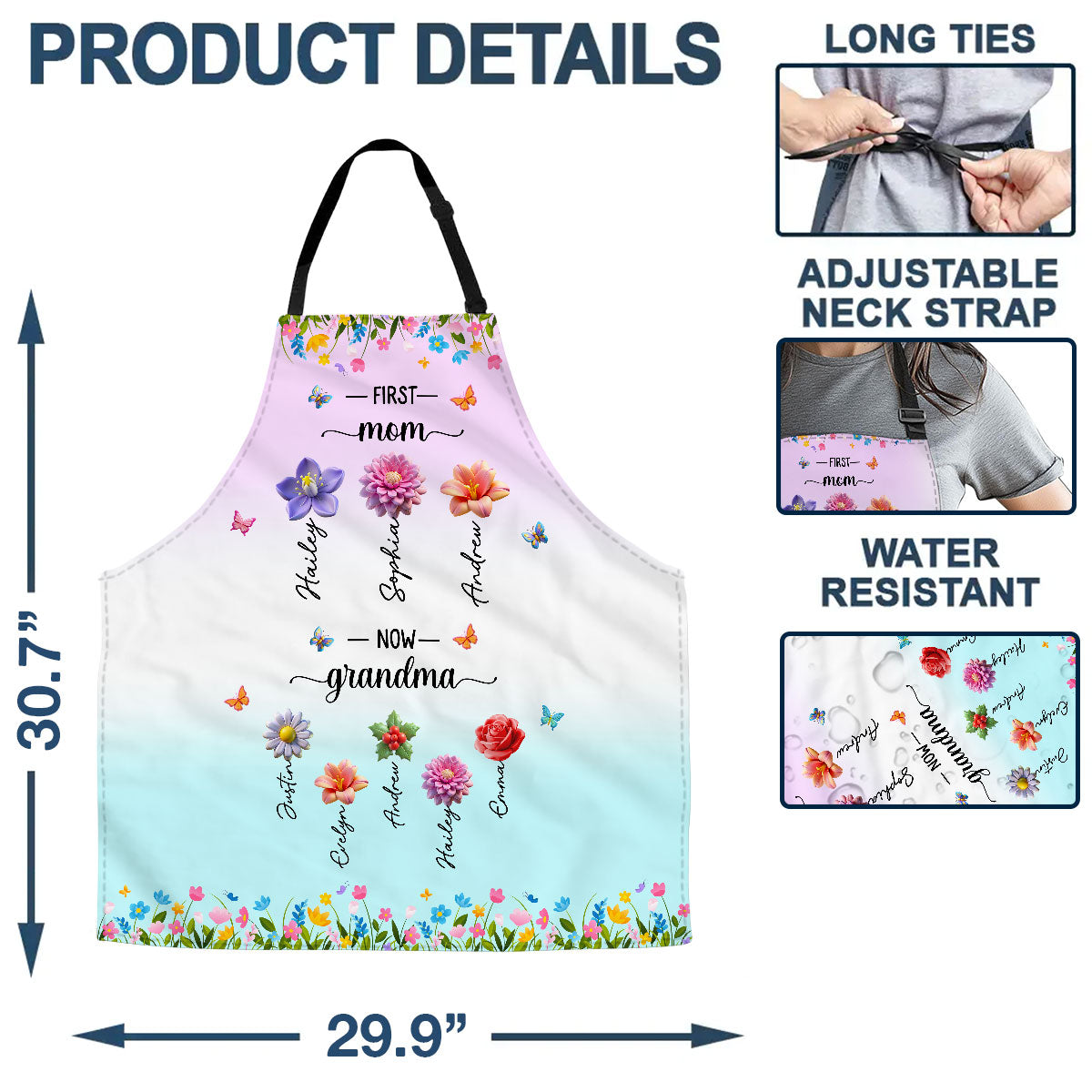 First Mom Now Grandma - Personalized Custom Apron