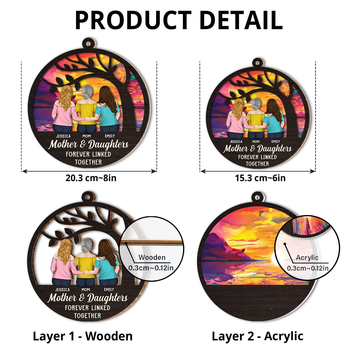 The Love Between Us - Personalized Custom Suncatcher