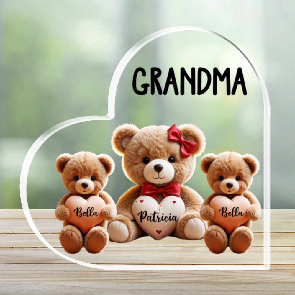 Grandma Bear With Love Children - Personalized Custom Acrylic Plaque