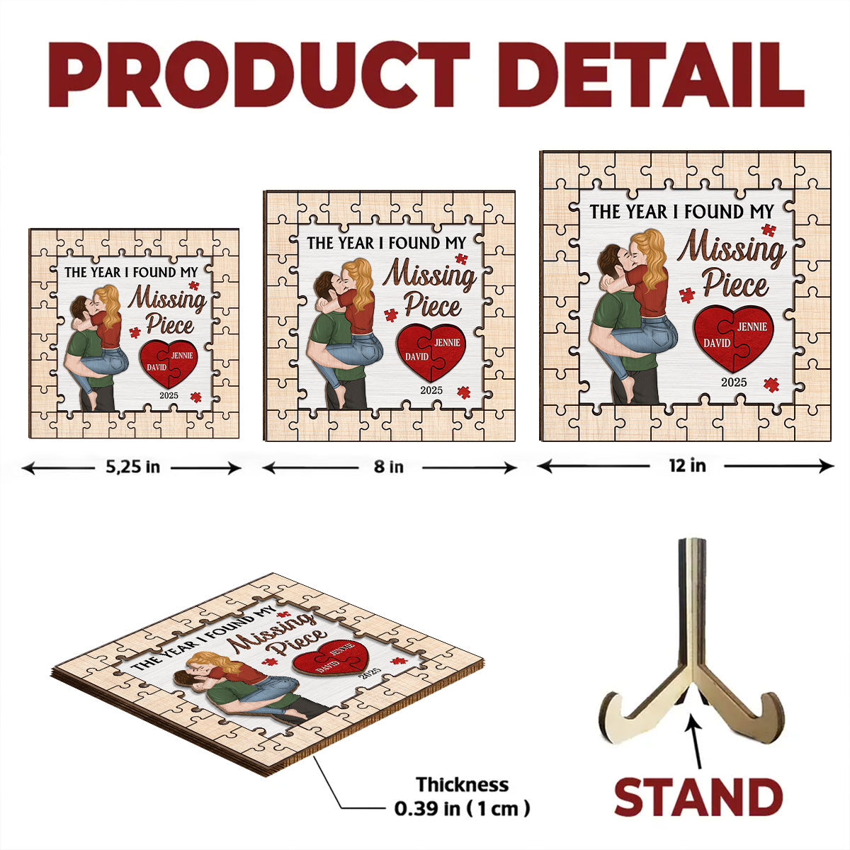 Couple With Love - Personalized Custom Wooden Plaque