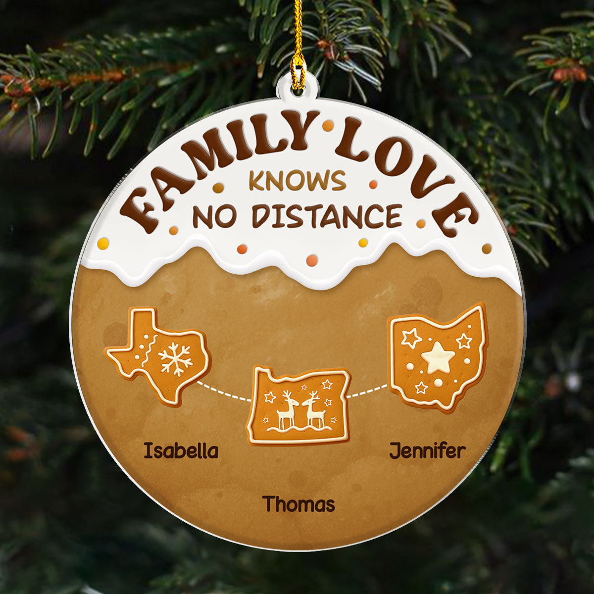 Connected By Hearts - Personalized Custom Acrylic Ornament