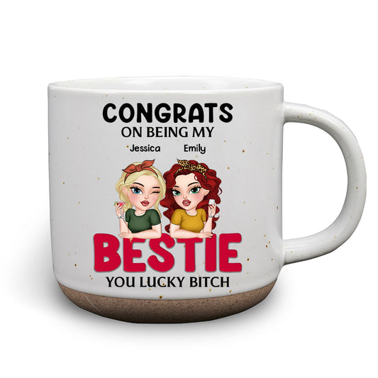 Congrats On Being My Bestie 2024 - Personalized Custom Pottery Mug