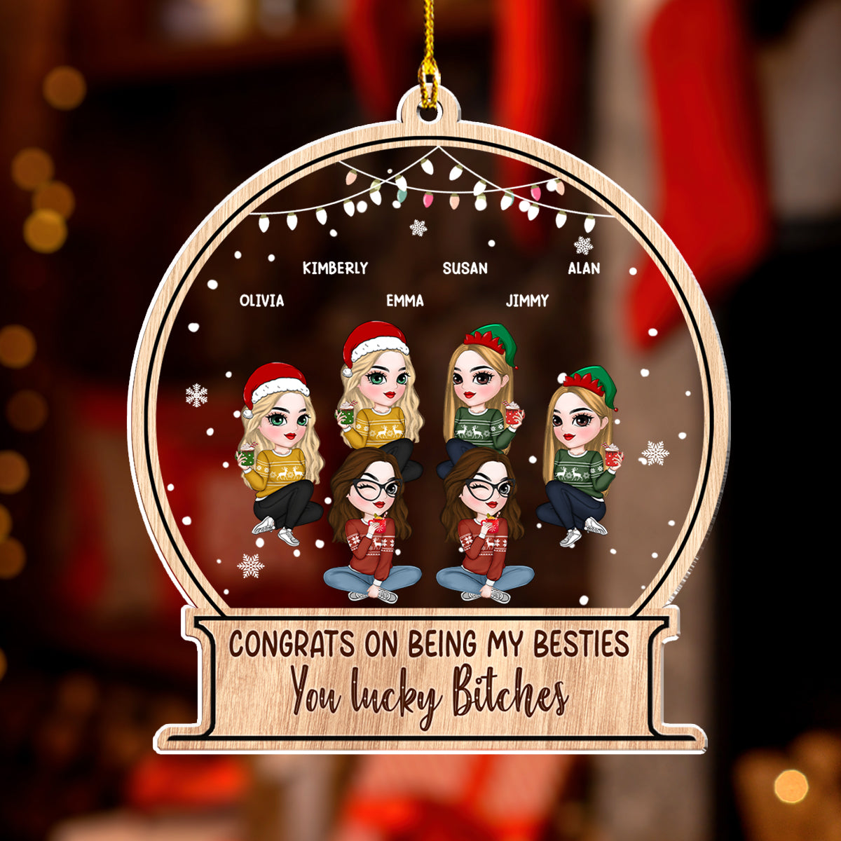 Christmas Congrats On Being My Bestie Sister Coworker - Personalized Custom Acrylic Ornament